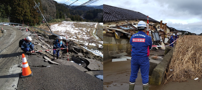 能登半島地震被災状況調査（提供：九州地方整備局）